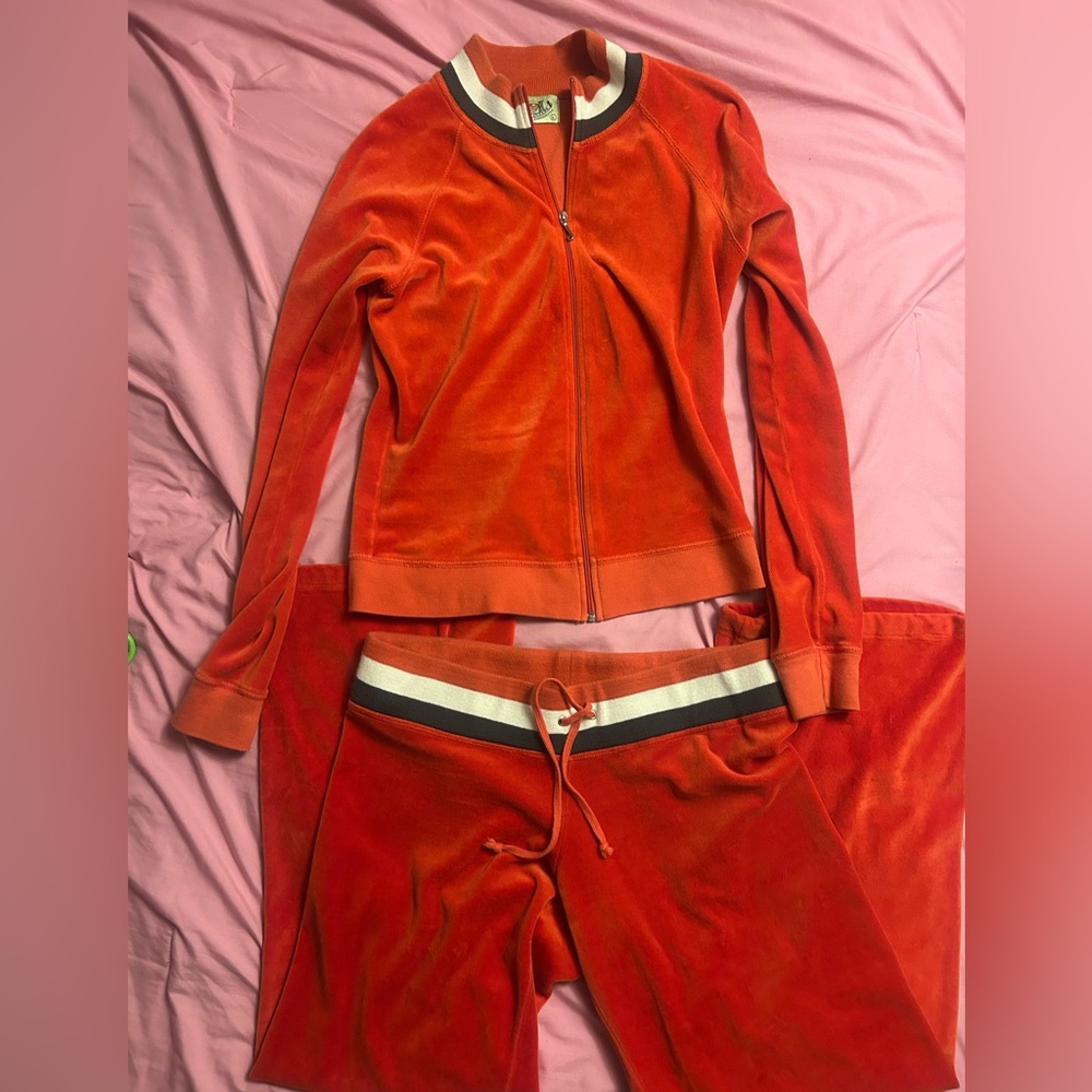Juicy Couture OG VNTG Y2K Blood Orange Tracksuit Size Large